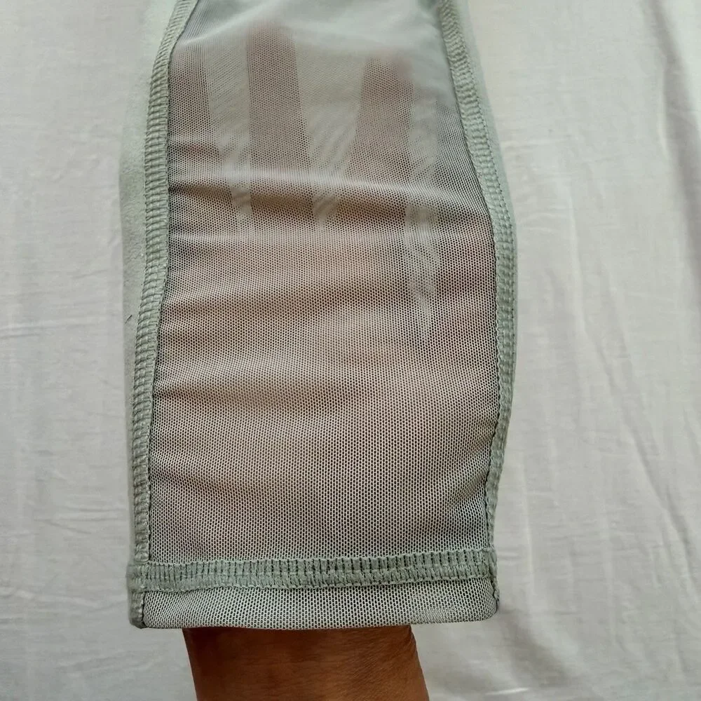 Alo Yoga Airbrush Mesh Panel Leggings Sage Green M High Rise Yoga Activewear
